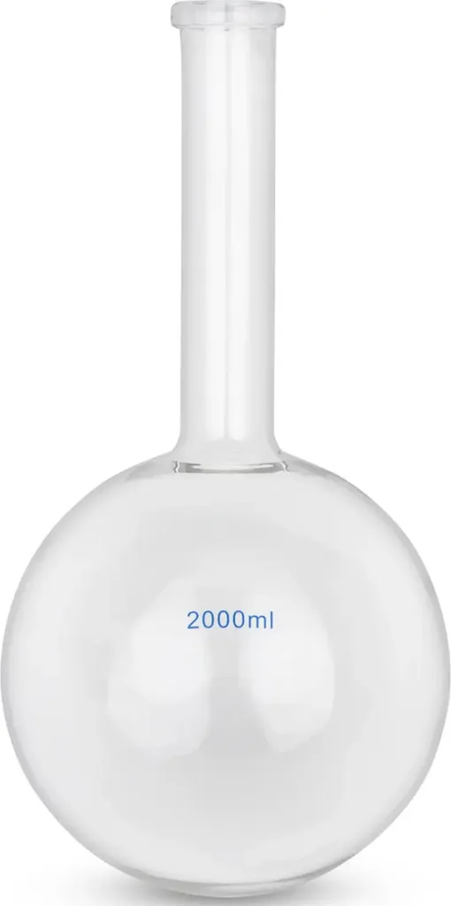 Ballon rond 2000 ml résistant aux chocs thermiques et aux acides