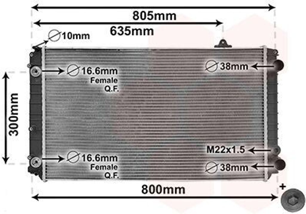 VAN WEZEL 03002252 - Kühler, Motorkühlung für A8 (4D)