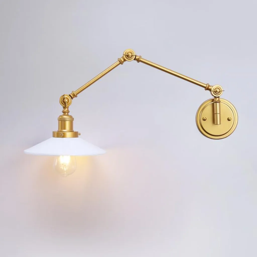 Lampe Murale Articulée en Métal Blanc pour Lecture et Bureau Rétro E27