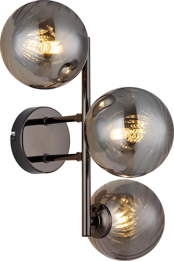 Luminaire Mural Design 3 Lampes G9 en Métal Noir pour Salon et Bureau