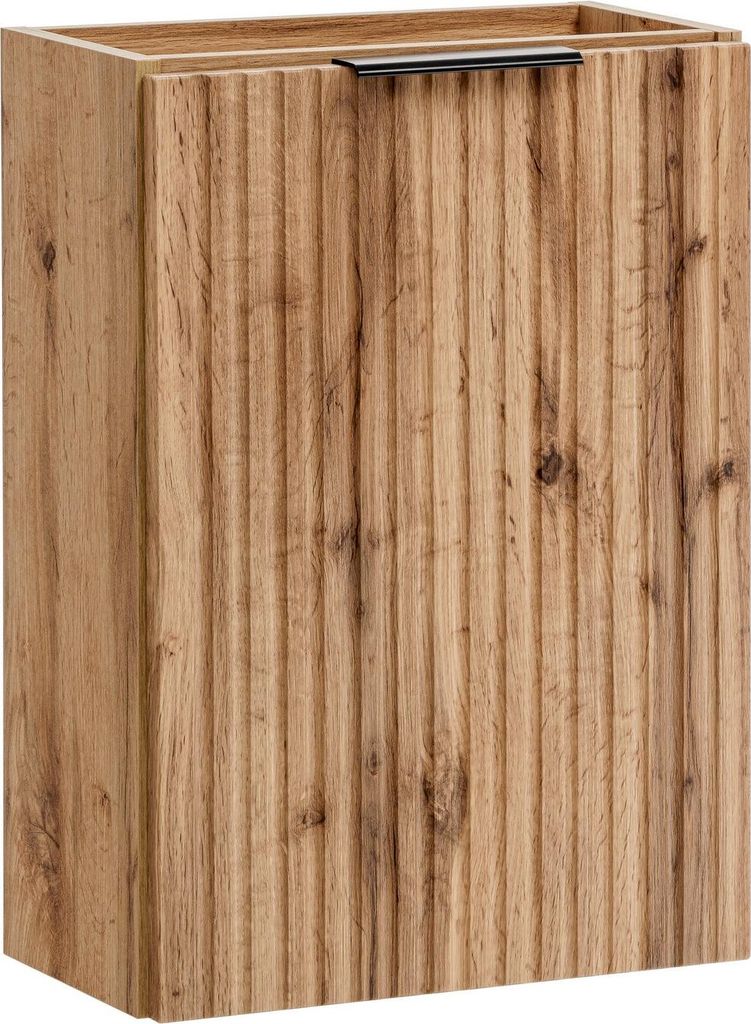FURNLUX Waschbeckenschrank Adel Schwarz Und Wotan Eiche 40cm / Hauptfarbe: Beige / Abmessungen: 40 x 57 x 22 cm