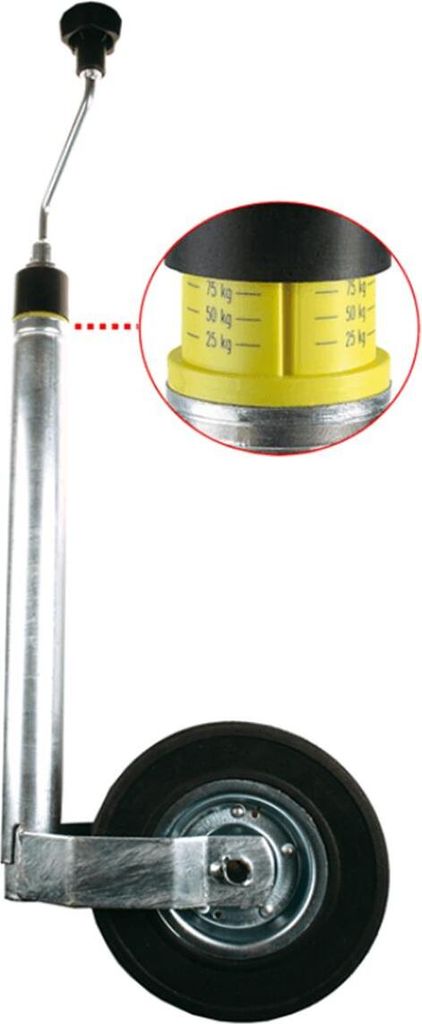 Stützrad mit Stützlastanzeige Tragfähigkeit 150 kg Produktbild 
