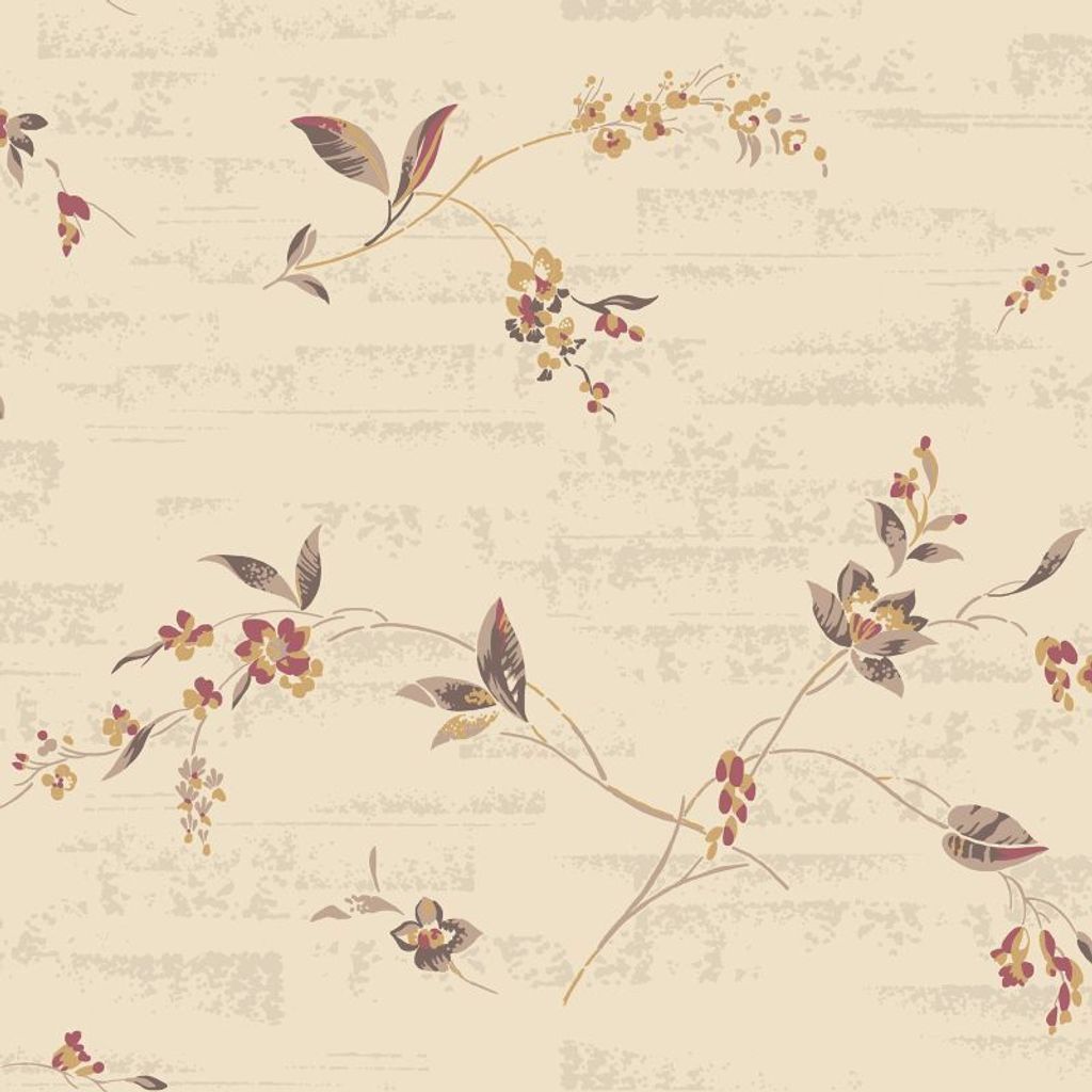 Duro Tapete Blumen Beige - 661205 - 53 cm x 10.05 m