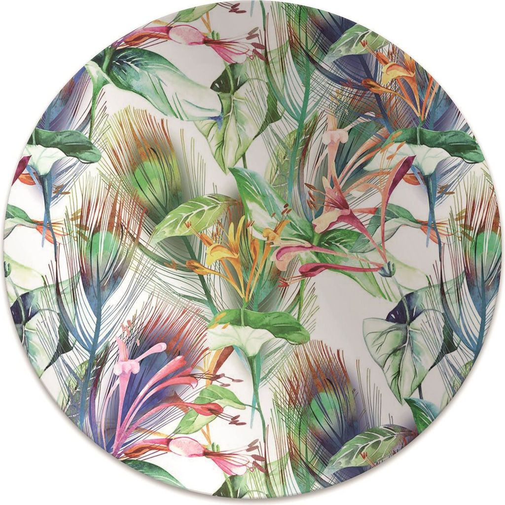 Rundmatte - Stuhlunterlage Bürostuhlunterlage - Rund Ø 100 cm - Bodenmatte - Fußmatte - Farbenfrohe Blumen