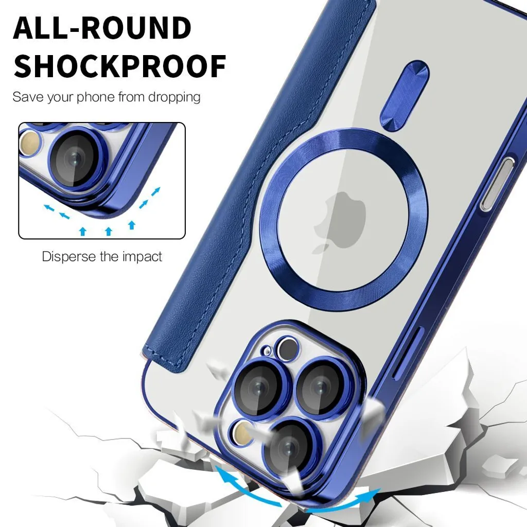 Custodia Blu iPhone 16 Pro Max: MagSafe + Wallet + Camera Guard - 8