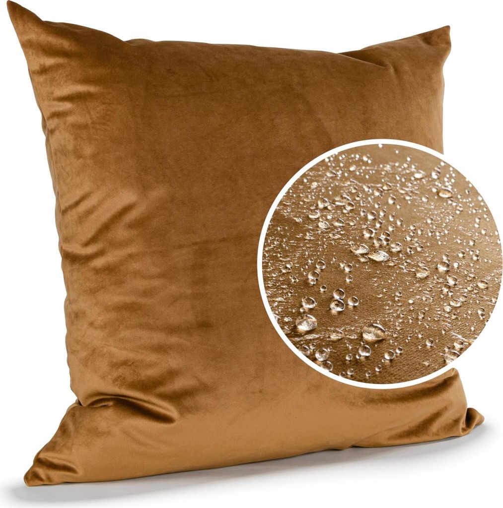 Dekokissen 60x60cm Kissenhülle ohne Füllung Kissenbezug mit Reißverschluss Einfarbig Samt Uni Braun