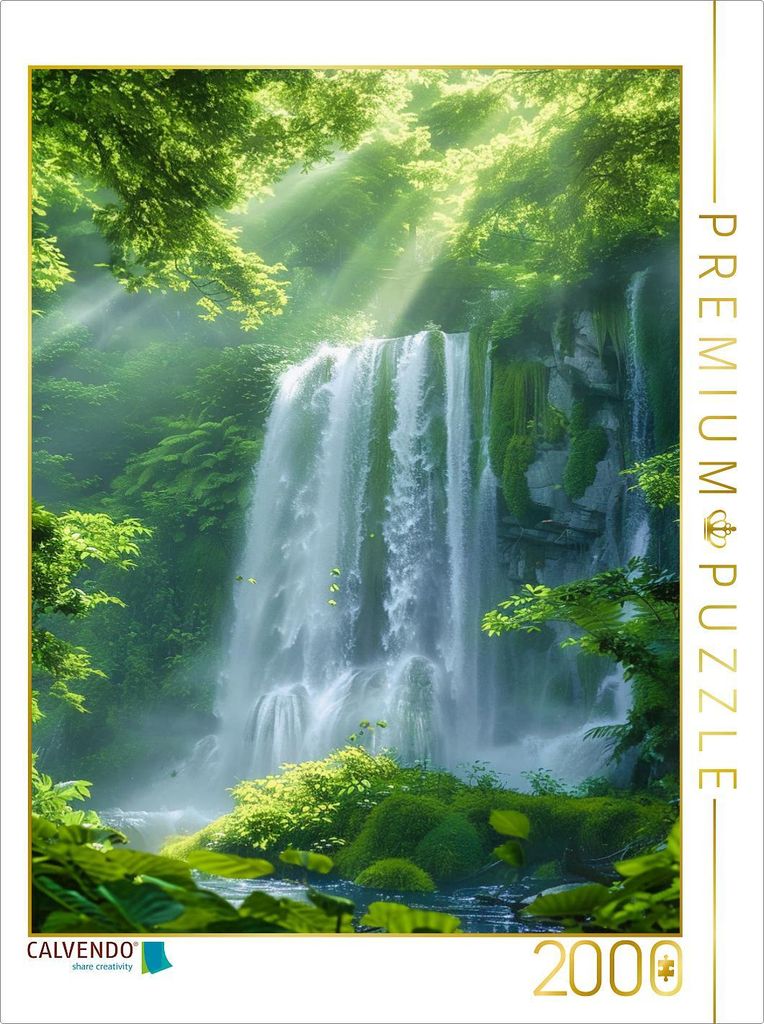 CALVENDO Puzzle Ein Motiv aus dem Kalender Titanen der Natur - Majestätische Wasserfälle im Anime - Stil | 2000 Teile Lege-Größe 90x67cm Foto-P...