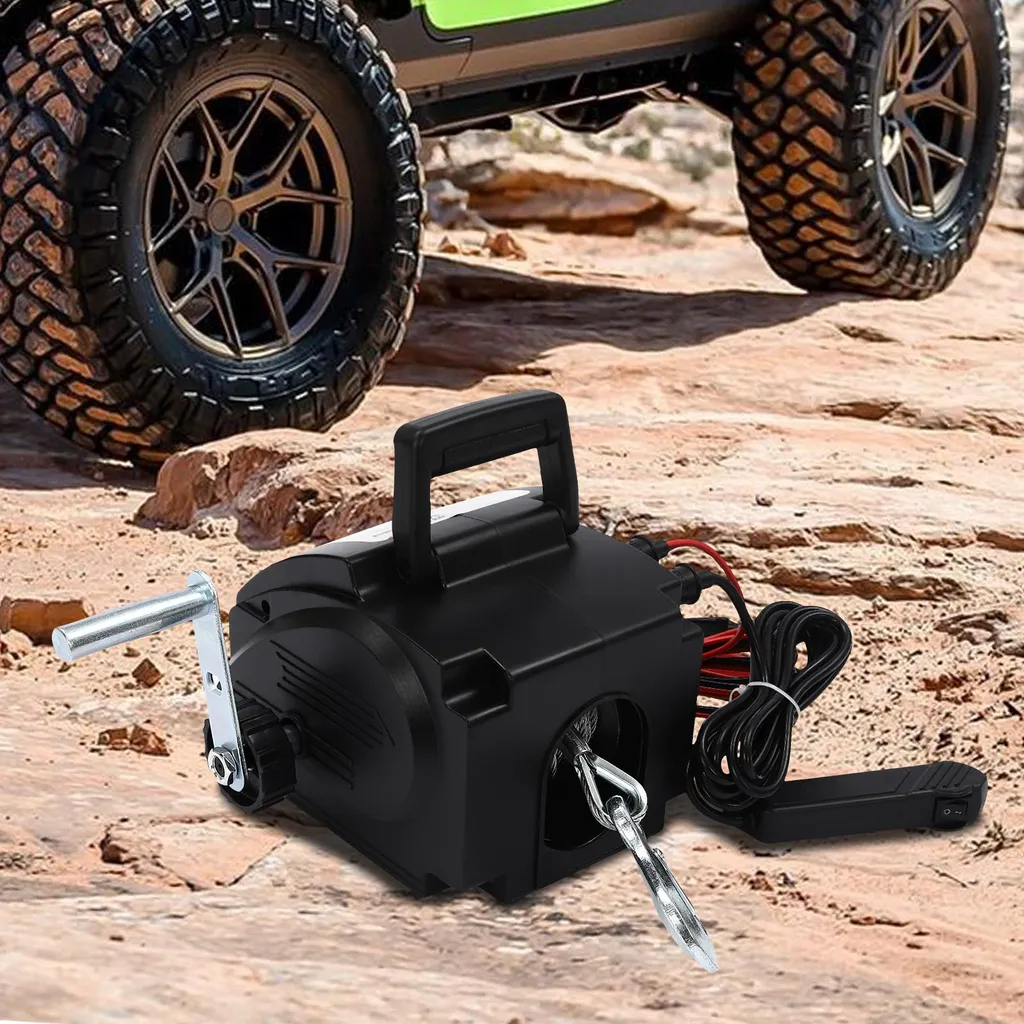 Treuil de Levage Électrique 2000W - 2 Modes Noir - Usage Professionnel - 2