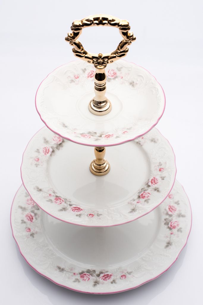 Thun 1794 Etažérka, český porcelán, Bernadotte, růže, Obrázek produktu 