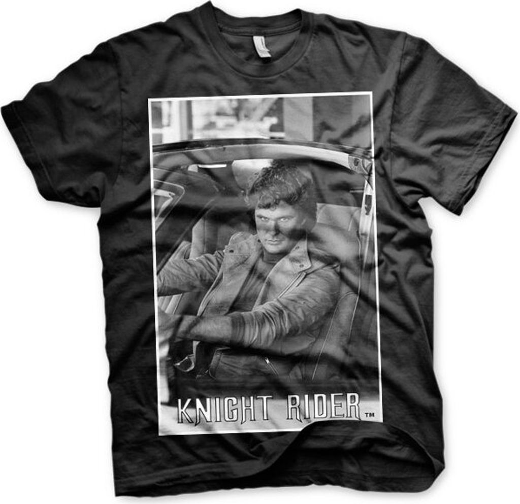 Hasselhoff In Knight Rider T-Shirt - XX-Large - Black