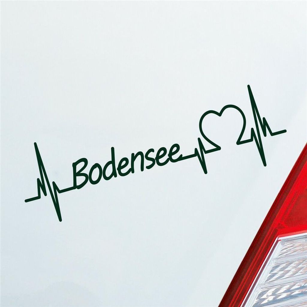 Auto Aufkleber Bodensee Herz Puls See Sea Liebe Love 19x5 Produktbild 