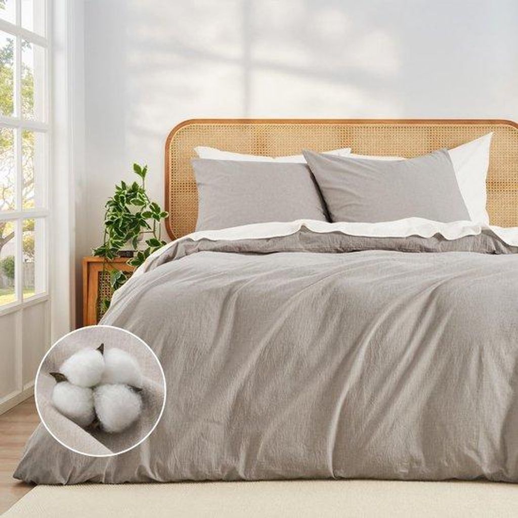 Unyqoos Bettwäsche von 200 x 200 cm mit Leinenstruktur für ultimativen Komfort und Stil