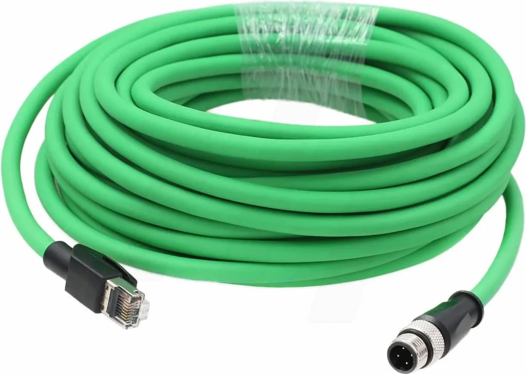 Câble M12 vers RJ45 PoE 20m pour Réparer Connexion Caméra IP Instable