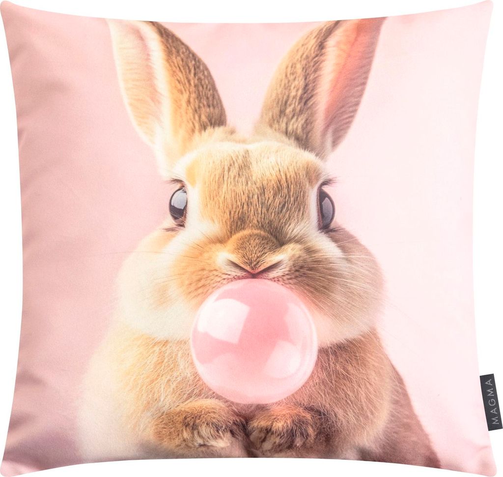 MAGMA Heimtex - Kissen - BUBBLEGUM - Hase - 45 x 45 cm Produktbild 