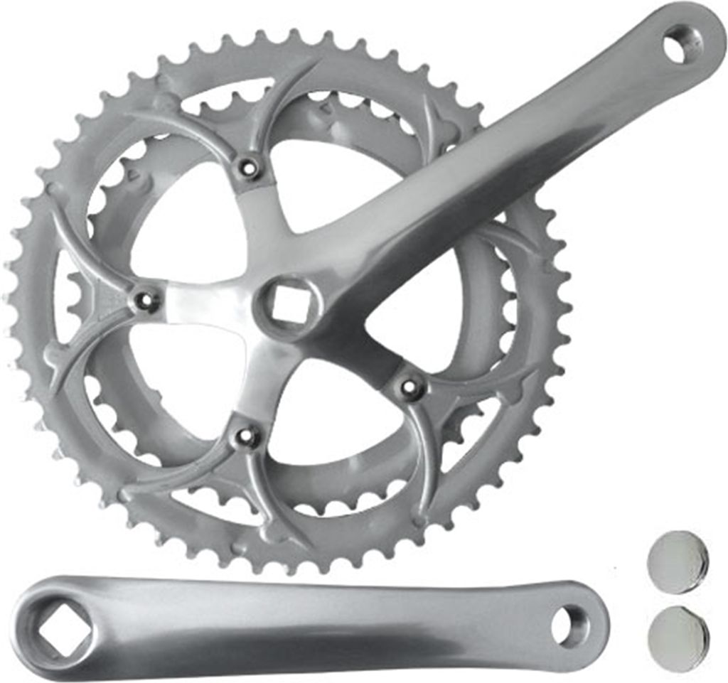 Kurbelsatz 2fach Renn, silber, 170 mm, 52-42 Zähne, Produktbild 