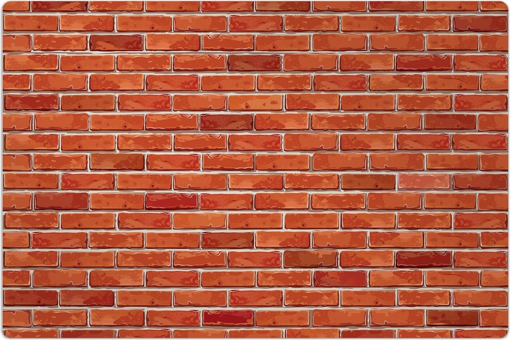 Küchenmatte 80x120 cm Vinylmatte Bodenmatte Dekoration - Rot Wand Ziegel Backstein