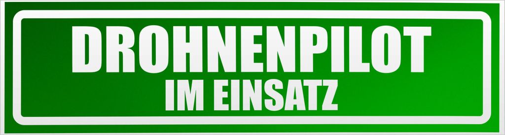 Kiwistar Drohnenpilot Im Einsatz invertiert Magnetschild Schild magnetisch - 45cm Grün - reflektierend - Magnetfolie für Auto PKW Kfz