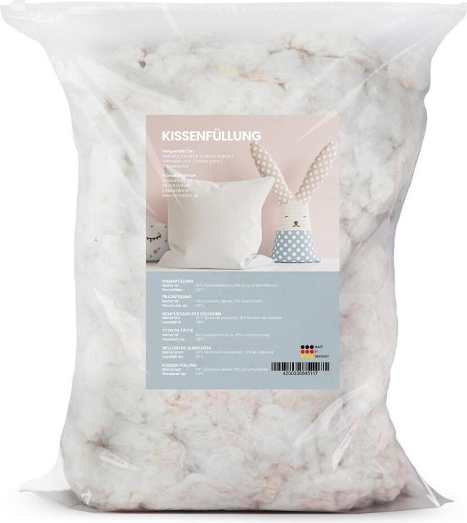 Primaflor Füllmaterial Kissenfüllung 1kg - Polyesterfasergemisch - Füllmaterial für Kissen - Bastelmaterial, Bastelwatte