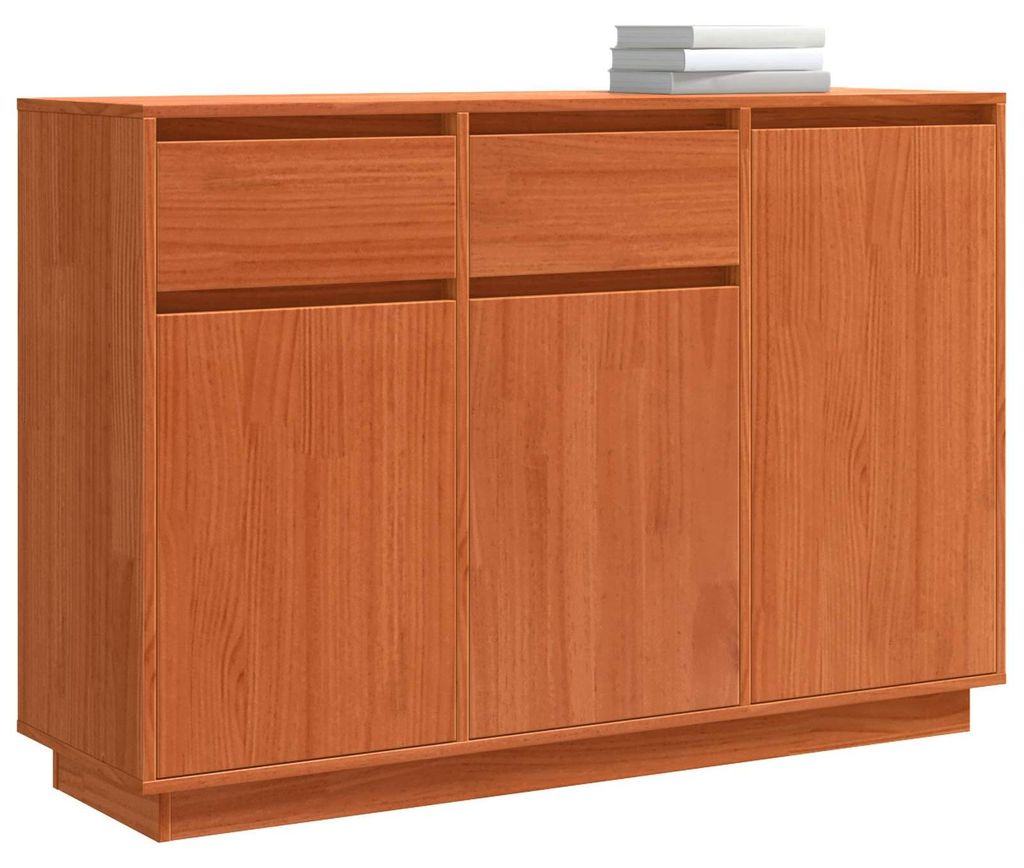 Sideboard Wachsbraun 110 x 34 x 75 cm Massives Kiefernholz