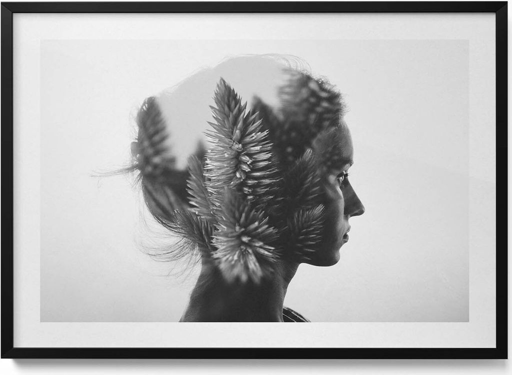 Menschliche Sensibilität und Gedanken– Wandbild mit Rahmen – Gerahmtes Bild – Wanddekoration – 100x70 cm – Schwarz Rahmen
