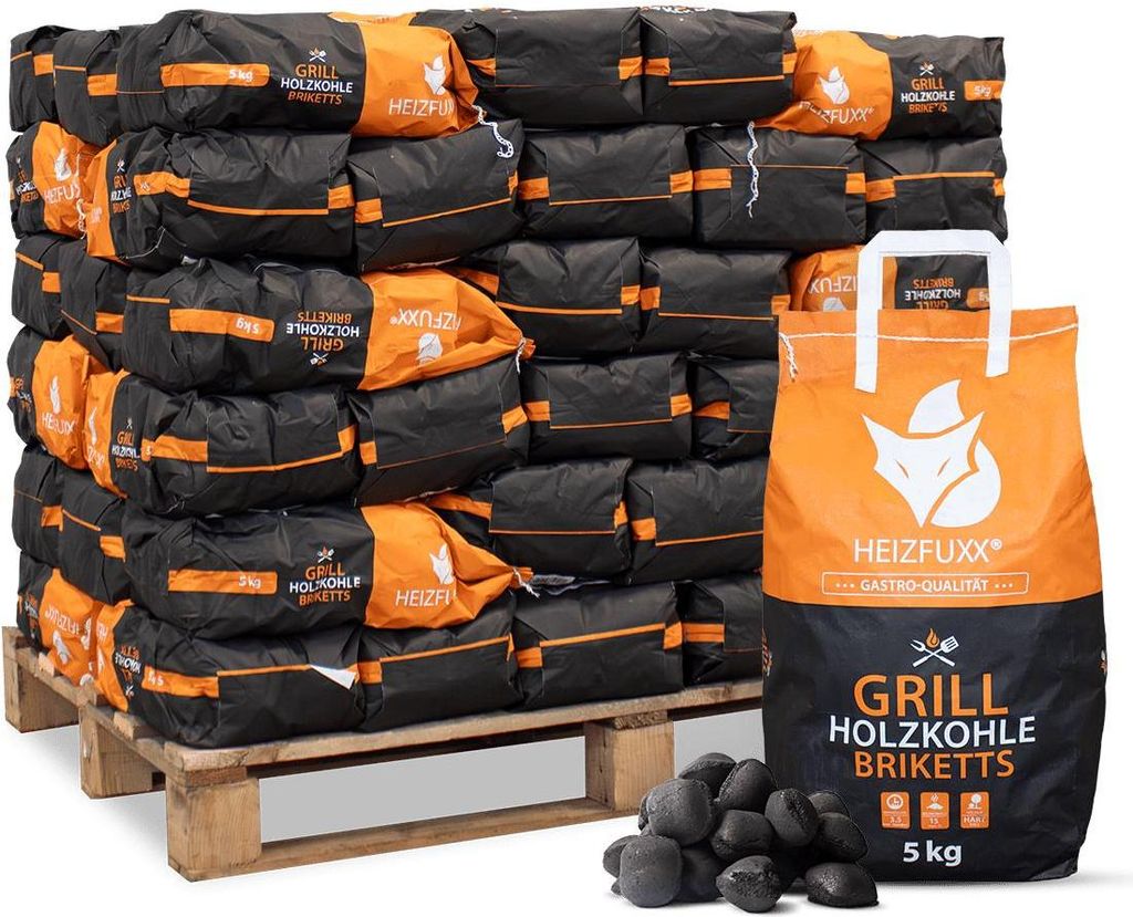 Heizfuxx Grillbriketts 5kg x 60 Sack 300kg 60er Palette