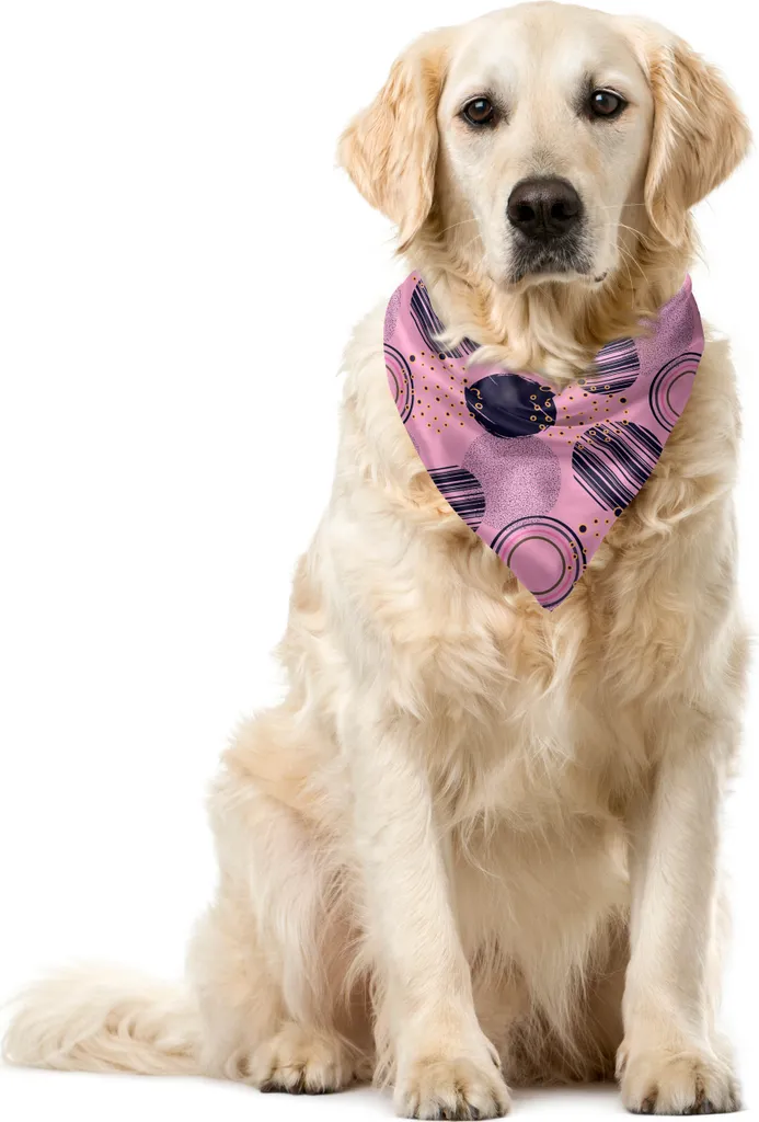 ABAKUHAUS Bandana Cani Astratta 55x55cm - Accessorio Lusso Pet Rosa