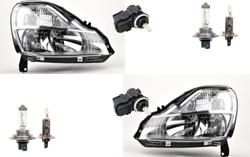 Johns, Scheinwerfer passend für Renault Modus FP JP 08- mit H7 H1 Set L R m. Stellmotor 8200402521 4431359 1607972880 2605600Q0A 260564EA0A 415906...