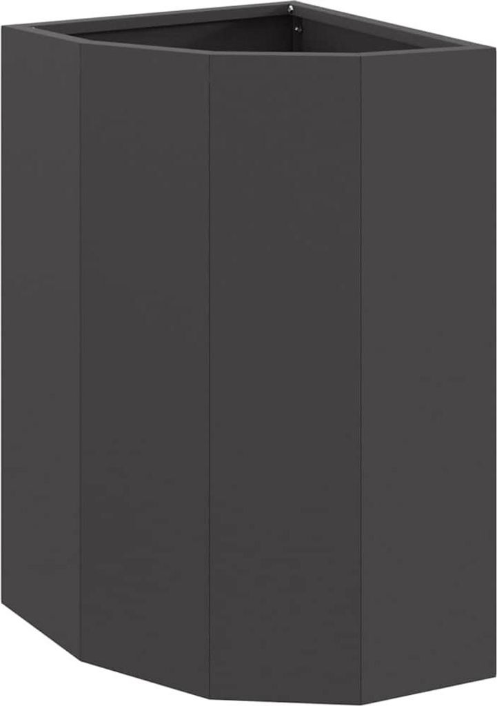 Eckpflanzer Schwarz 30 x 30 x 50 cm Stahl