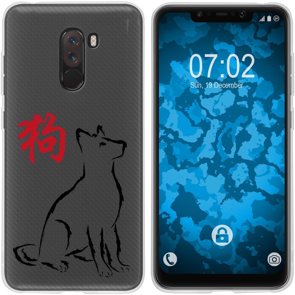 PhoneNatic Case kompatibel mit Xiaomi Pocophone F1 Silikon-Hülle Tierkreis Chinesisch M11