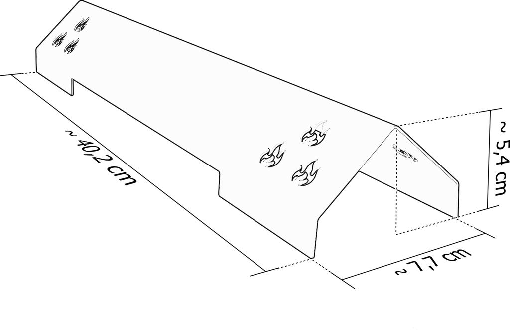 Gasgrill Brennerabdeckung + Warmhalterost passend für Rösle Videro G4, G4-S, Farbe:4 Leisten + Rost
