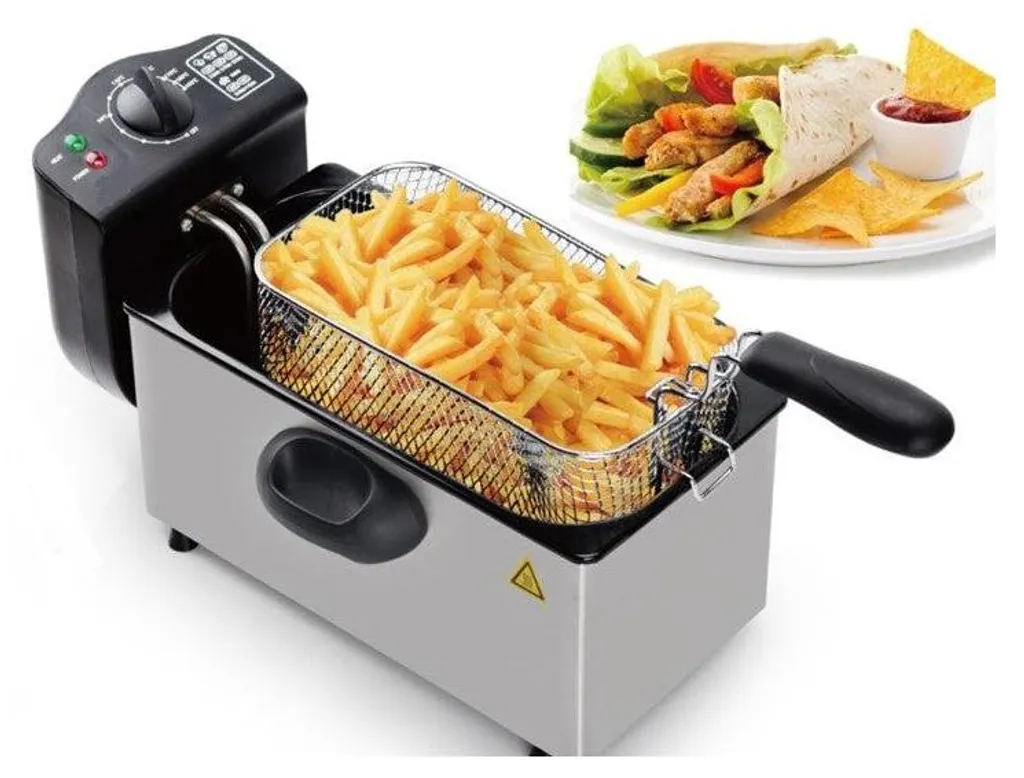 Friggitrice Elettrica 3L Termostato 190°C: Fritto Asciutto e Professionale