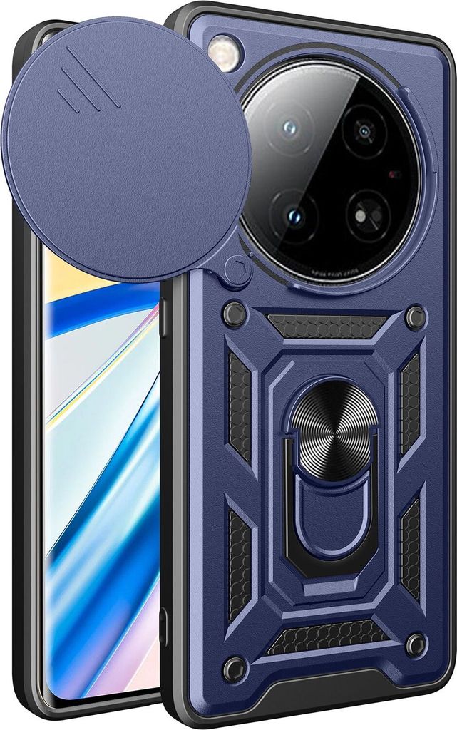 Hülle für Infinix Zero 40 5G Magnetische Ring Ständer Halter Dia Kameraschutz TPU Bumper Silikon Schutzhülle Blau