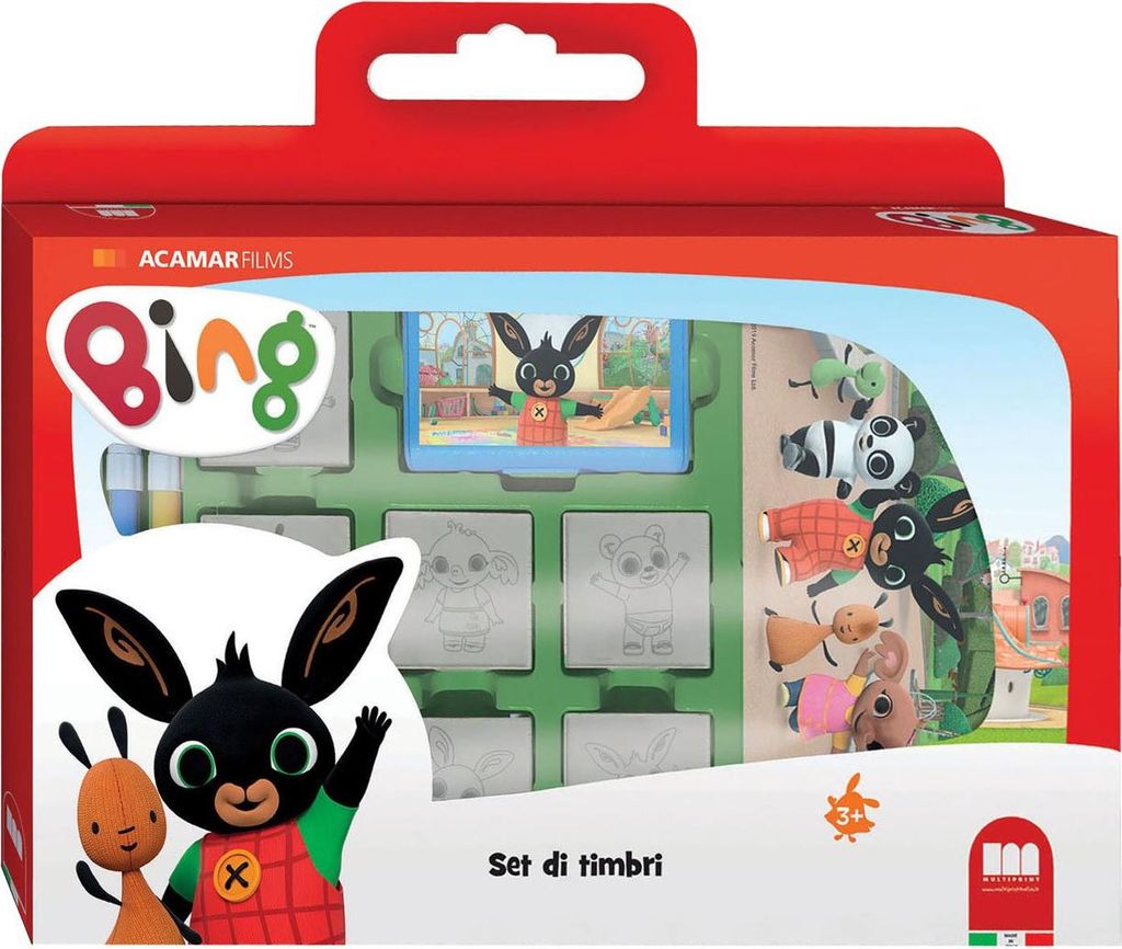 Multiprint Bing Stempelset für Kinder mit Holzstempeln und Filzstiften