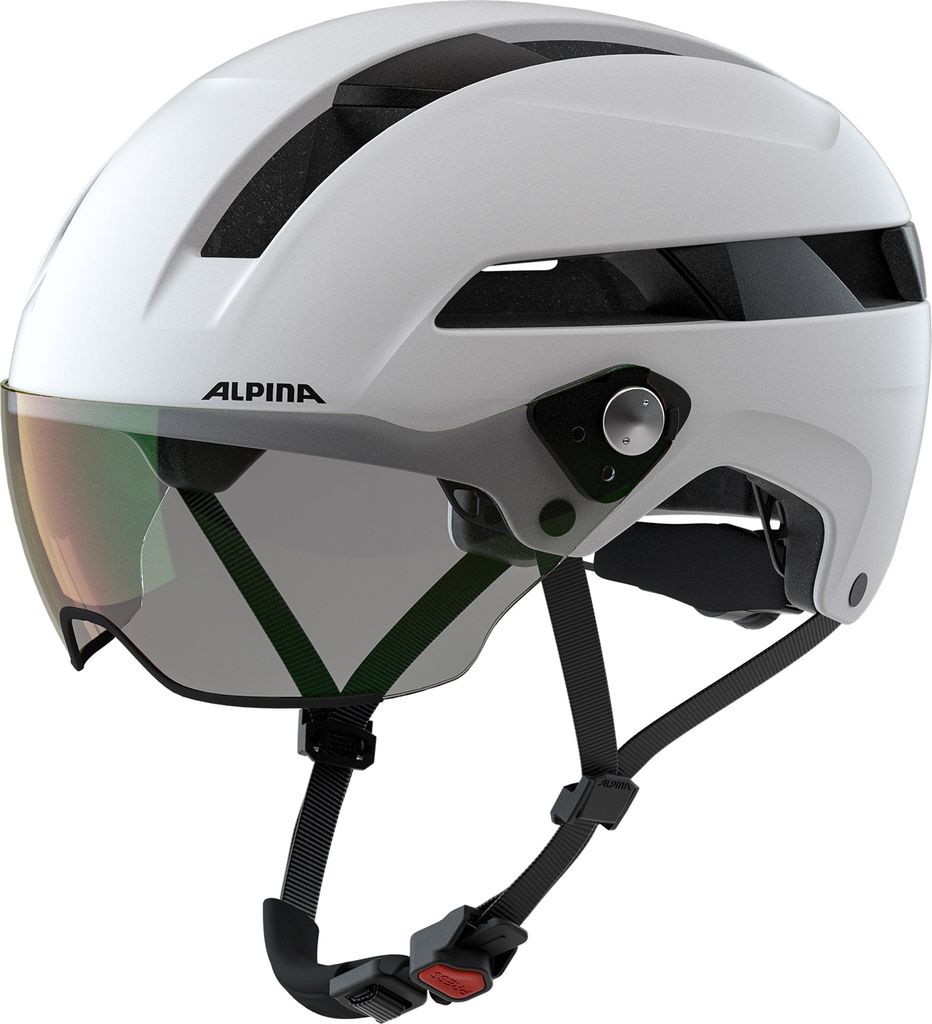 Alpina Fahrradhelm SOHO Visor V City Fahrradhelm Urban Helm White 51-56 cm
