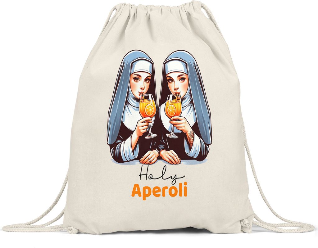 Holy Aperoli Zwei Nonnen Genießen Sommergetränk Design Lustig Geschenk Turnbeutel