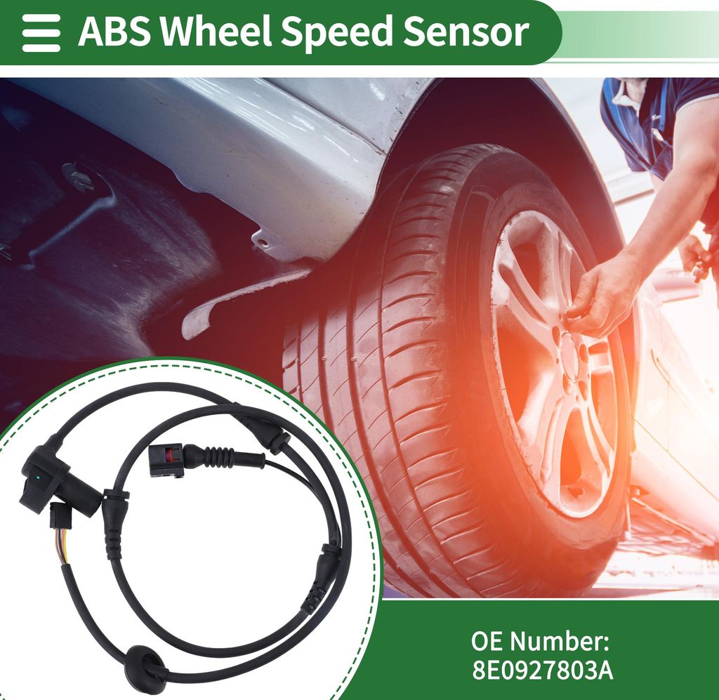 ABS Raddrehzahlsensor Vorne Links oder Rechts ABS Sensor Antiblockiersystem Sensor Nr. 8E0927803A/8E0927803 für Audi A4 B6 8E2 B6 8E5 B6 8H7 B7 8E...