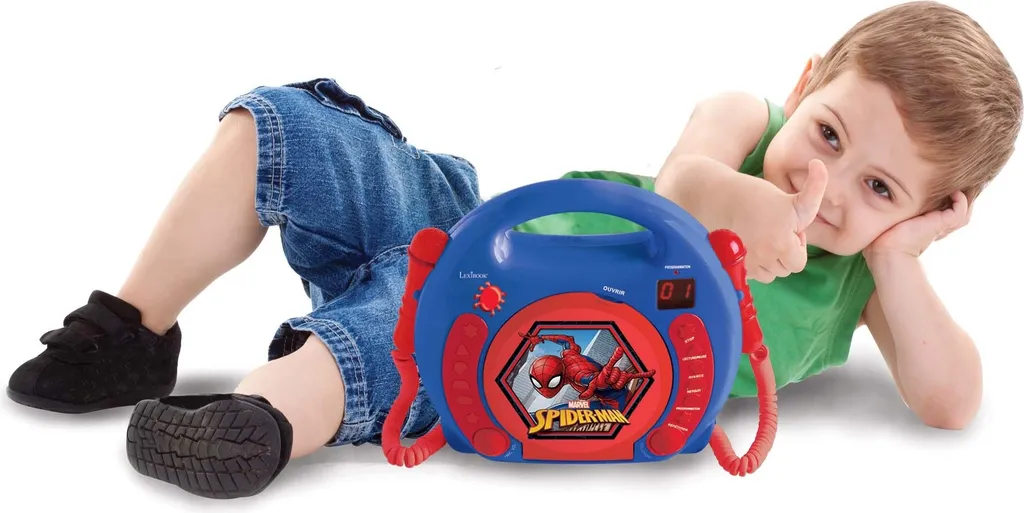 Lecteur CD enfant Spider-Man incassable avec 2 micros pour duos karaoké