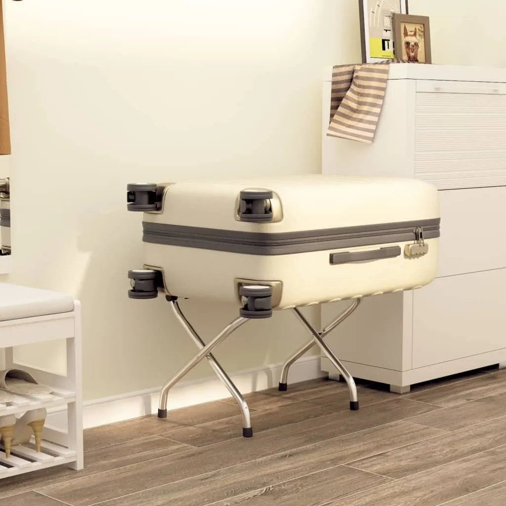 Support de valise professionnel argenté pliable avec dossier 56cm