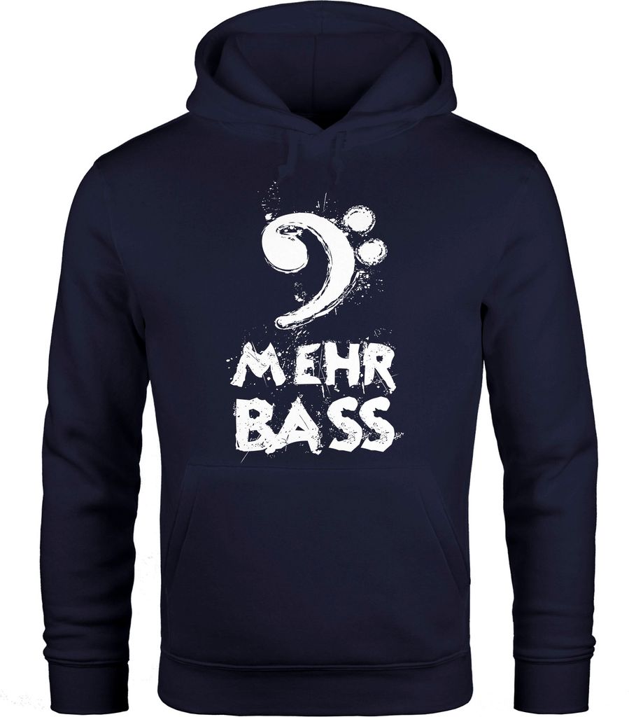 Mehr Bass Hoodie Herren Musik Kapuzen-Pullover Moonworks navy XXL