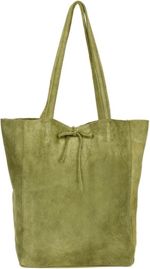 Große Damenledertasche Shopper Oliv Zams Большей Версии