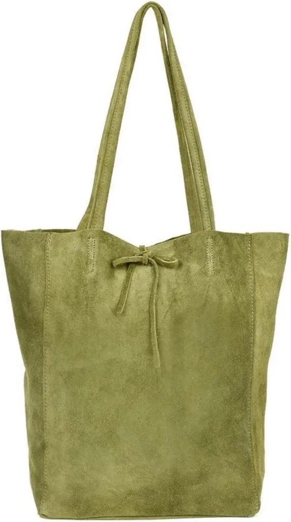 Sac de cours ou bureau en cuir olive format A4 pratique et élégant