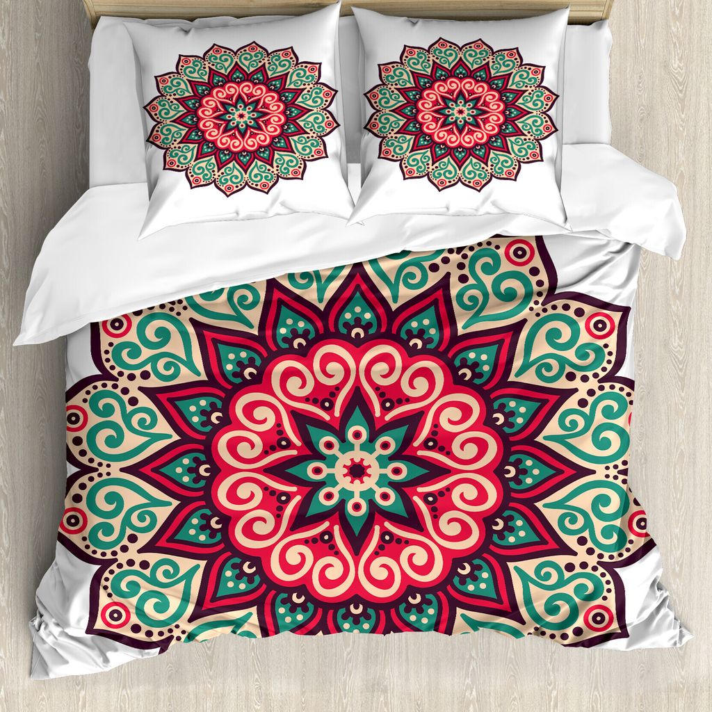 ABAKUHAUS asiatisch Bettbezug, Retro Traditionelle Mandala, Milbensicher Allergiker geeignet mit Kissenbezügen, 200 cm x 200 cm - 80 x 80 cm, Mehr...