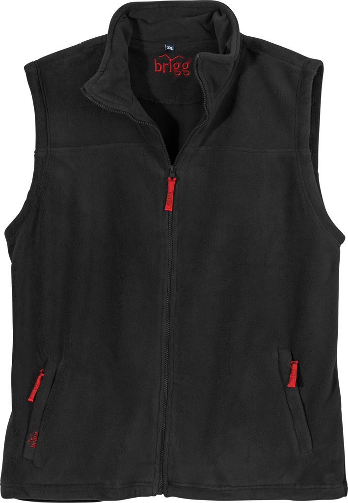 Fleece-Weste Übergröße schwarz Brigg