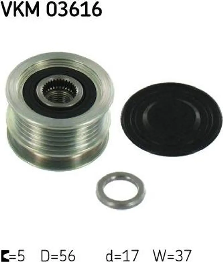 Roue libre alternateur SKF VKM 03616 - Technologie anti-vibration OE