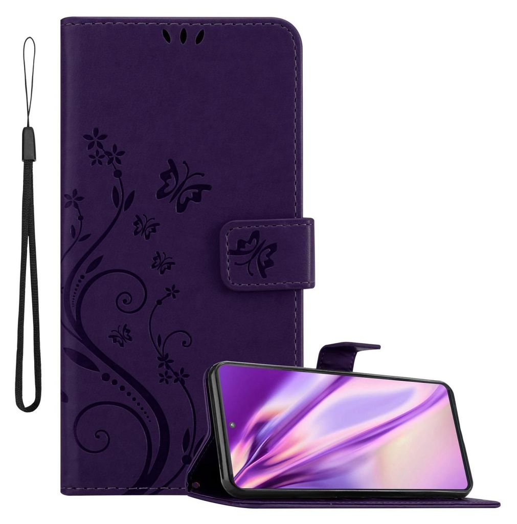 Cadorabo Hülle für Motorola EDGE 20 PRO / EDGE S PRO Schutz Hülle in Lila Schutzhülle Handy Hülle Etui Case Blumen