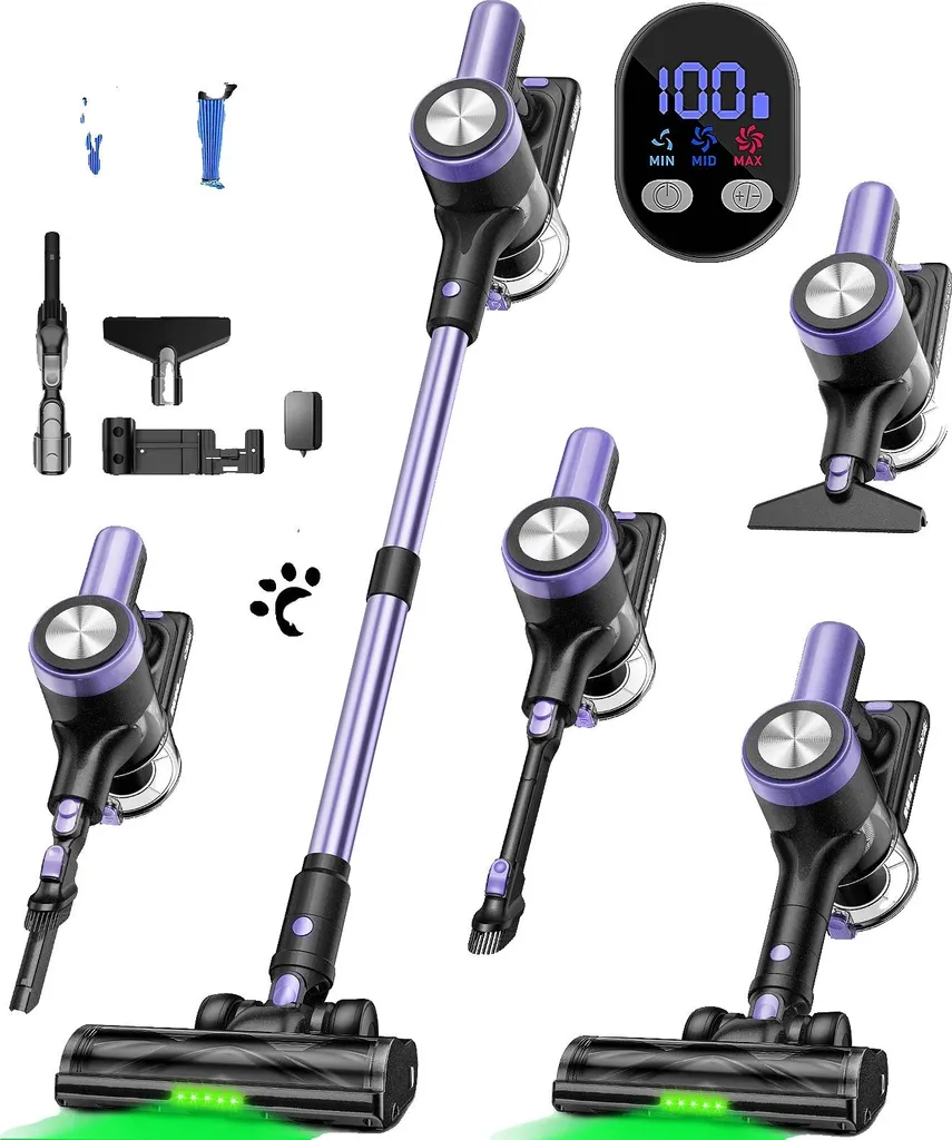 Aspirateur sans fil H28V-Lila avec forte aspiration design EU lila