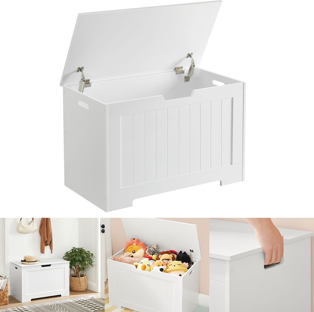VASAGLE Schuhbank mit Stauraum, Länge 100 cm, Weiß Produktbild 7