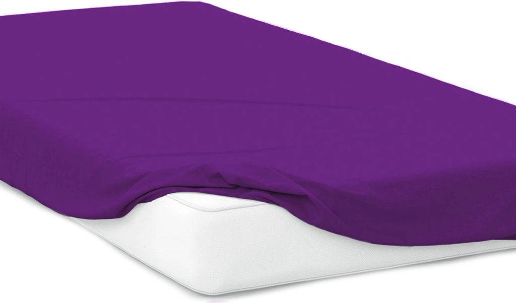 Baumwolle Castle Spannbettlaken Jersey Spannbetttuch 100% Baumwolle Bettlaken , Größe:70 x 140 cm, Farbe:Violett