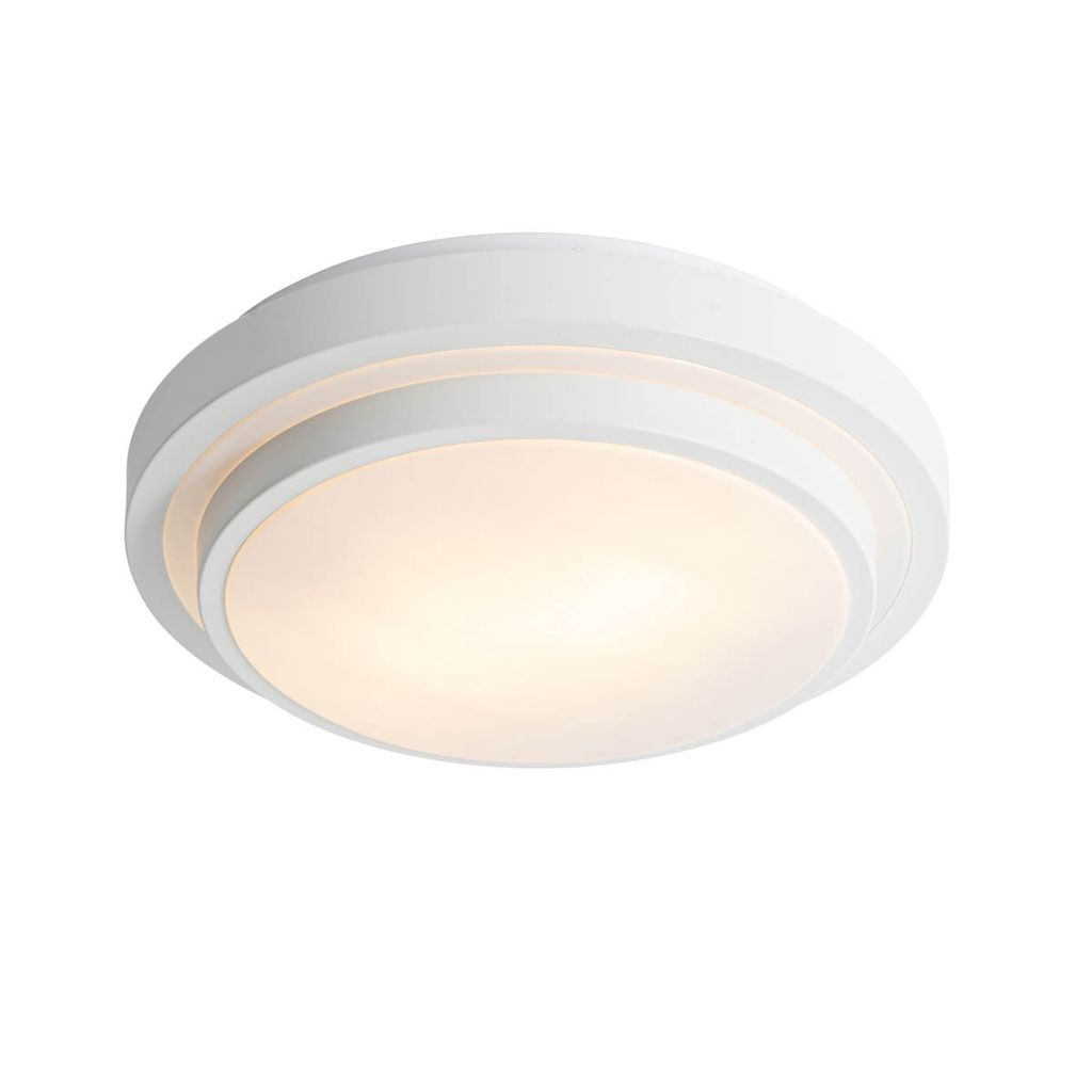 QAZQA - Moderne Bad I Badezimmer Außen Deckenleuchte I Deckenlampe I Lampe I Leuchte weiß 35 cm IP44 - WaldenI 2-flammig I Außenbeleuchtung - St...