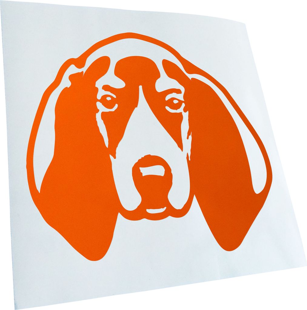 Kiwistar - Autoaufkleber - Bluetick Coonhound Hund - Orange - 24x22cm - Aufkleber für Auto, Laptop, Fahrrad, LKW, Motorrad mehrfarbig JDM Decal Ra...